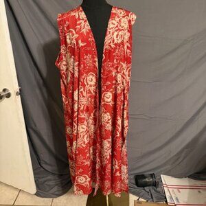 LULAROE Long Open Floral Tunic Size XL